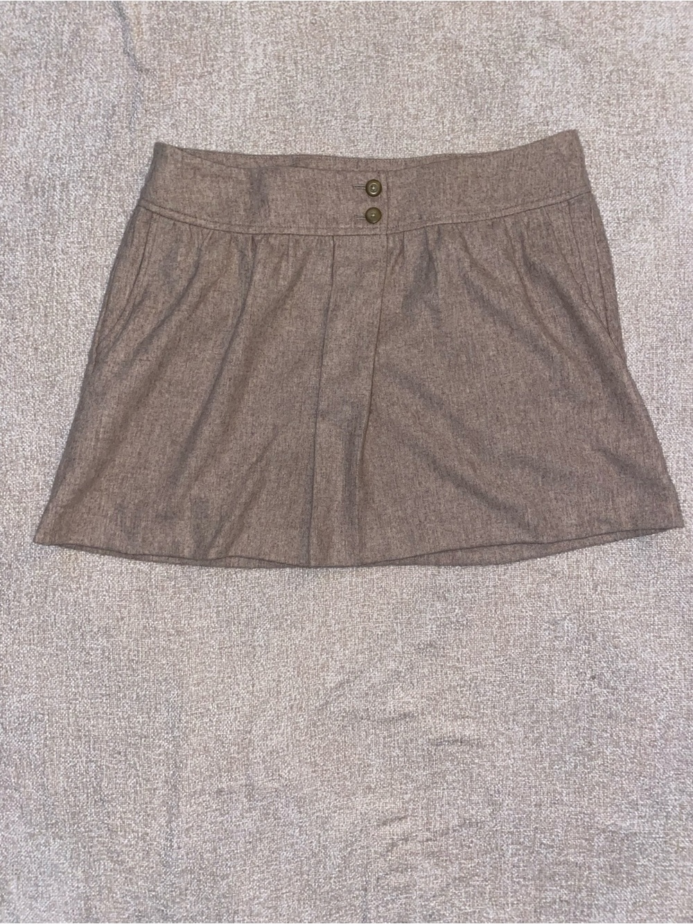 GAP Vintage Y2K Brown Wool Blend Tweed Mini Skirt Size 14 Preppy